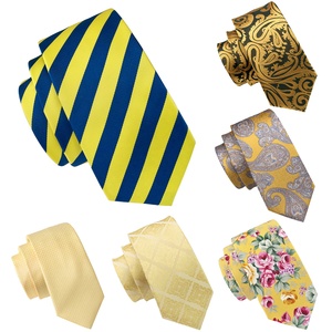 <span class=keywords><strong>Cravate</strong></span> en soie pour hommes, Logo personnalisé, livraison gratuite, or jaune, Paisley, gros - Product Image 1