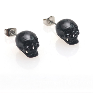 Fantasma negro pendientes de cráneo cabeza pendientes retro hombres y mujeres pendientes - Product Image 2