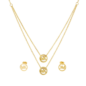 Ensembles de <span class=keywords><strong>Bijoux</strong></span> en Acier Inoxydable MK pour Femmes, Collier Pendentif de Mode pour <span class=keywords><strong>Femme</strong></span>, <span class=keywords><strong>Cadeau</strong></span> Américain, Chaîne de Fête, Mariage - Product Image 3