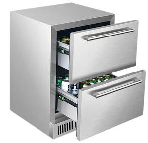Réfrigérateur vertical à température unique, double tiroir, en acier inoxydable, à compresseur économe en énergie, modèle NE-356-P, R600 - Product Image 4
