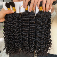 Cabello Humano Natural Negro Crudo 100% Afro Kinky a Granel para Trenzas, Extensiones de Cabello 99J de 100g para Trenzar y Hacer Rastas