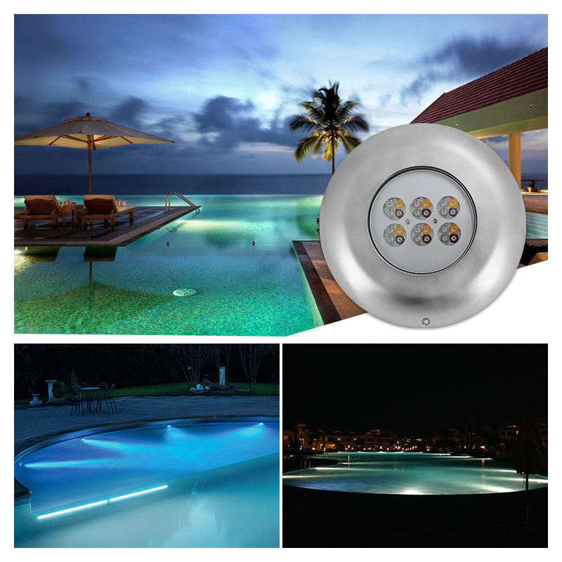 24W RGBW LED Pool Light Stainless Steel IP68 Waterproof for Swimming Pool & Landscape Lighting