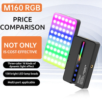 Lampe d'appoint LED RVB M160RGB à clip pour téléphone portable, panneau lumineux coloré, mini lampe d'appoint avec batterie - Vente chaude