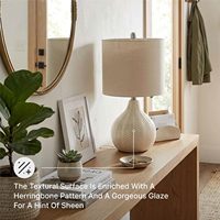 Lampe de table en céramique sans fil rechargeable de 13 pouces, style côtier, avec télécommande, lumière RGB blanc chaud, minuterie, variateur d'intensité, fonctionne sur batterie