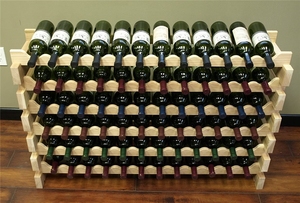 モジュラーワインラック自立型収納スタンドディスプレイシェルフ12X6列72スロットスタッカブル木製ディスプレイラック - Product Image 3