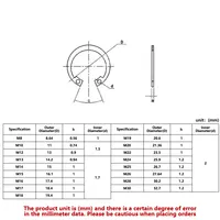 Cincin Pengunci Lubang Internal Tipe C Baja Tahan Karat 304 GB/T 893.1-1986/DIN 472 Kekerasan Tinggi (HRC 40-48) Dipoles/Biasa