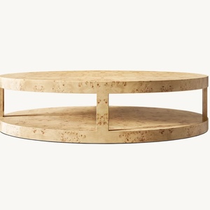 Mesa de Centro Redonda de Madera con Chapa de Madera Mappa, Diseño Moderno y Minimalista 2024 para la Sala de Estar - Product Image 2
