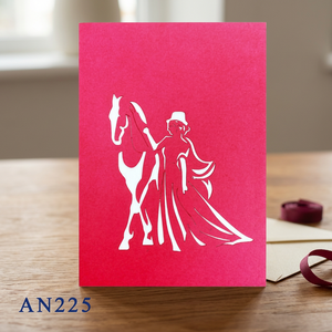 Carte pop-up 3D artisanale personnalisée Lady Horse, style lettres découpées en papier, vente en gros, cadeaux best-sellers, tendance du moment - Product Image 6