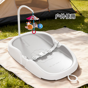 Baby <b>Changing</b> Pad With Toy Bar Gray Beige For Newborns And Infants Floor Use - Product Image 5