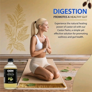 OEM GreenIVe 100% Huile de ricin pure pour la croissance des cils et des sourcils Hydratant organique pour la peau Detox Wraps Avantages de l'huile essentielle pour les cheveux - Product Image 4