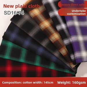 Ücretsiz Numune Teslimatı Dokuma Gradyanlı İlkbahar-Sonbahar Saf Pamuklu Fırçalanmış Aşınmaya Dayanıklı Flanel Ekose Kumaş Gömlekler İçin - Product Image 2