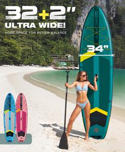 จีนผลิตบอร์ดซัพเปอร์แบบเป่าลมขนาด 34 นิ้ว รุ่น Ultra Wide สำหรับทุกระดับทักษะ AI03 พื้นบอร์ดกว้างพิเศษ มั่นคงและใช้งานง่าย - Product Image 5