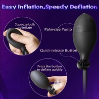 Plug anal gonflable en silicone, dilatateur anal, masseur réaliste, godemiché, plug anal extensible avec pompe à ballon