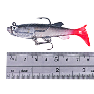 Esca da Pesca in Plastica Morbida con Testa in Piombo da 14g e 80mm, Esca per Bass con Amo per la Pesca - Product Image 2