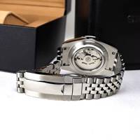Montre-bracelet mécanique chronographe pour homme, fonction professionnelle, étanche, luxe, 36 mm, cristal saphir, cadran texturé blanc