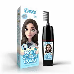 Dexe קסם שחור צבע לשיער מסרק שיער צבע לצבוע שמפו משמש טבעי שיער עם מסרק קל לשימוש