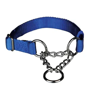 Collier pour chien en Nylon, saucière réglable, avec chaîne en acier inoxydable, vente en gros, échantillon gratuit