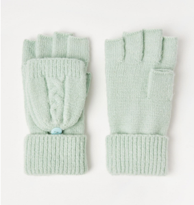 Gants tricotés chauds d'hiver pour femmes, mitaines personnalisées convertibles sans doigts, en laine, à demi-doigts, pour le ski et les activités de plein air - Product Image 2