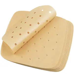 Antiadherente de <span class=keywords><strong>doble</strong></span> cara para <span class=keywords><strong>Airfryer</strong></span> Liner Horno Microondas Cesta de vapor de bambú para alimentos para galletas y pan - Product Image 3