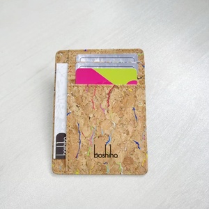 Customized Vegan Cork Card <b>Holder</b> for Men-Slim RFID-Blocking Open Closure Short <b>Wallet</b> - Product Image 3