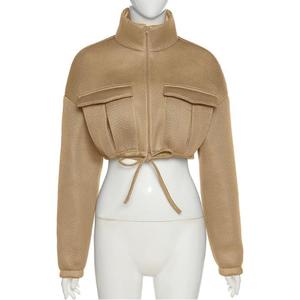 Abrigos Acolchados para Mujer con Cuello Alto y Bolsillos con Cremallera, Abrigo Barato de Punto Tejido, Liquidación de Almacén, Abrigos con Estampado, Venta de Liquidación - Product Image 2
