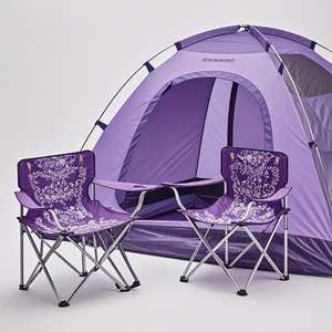 Chaise pliante de camping moderne PAMIR en aluminium avec dossier pour repas en plein air, salle de sport et parc - Product Image 1