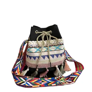 Autumn and Winter New Ethnic Style Su Water Bucket Bag One Shoulder Versatile Large Capacity Crossbody Bag