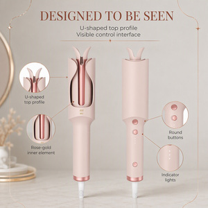 Rizador de Pelo Automático Sin Calor Torlin Rosa Suave para Rizos de Celebridad, Rizador Giratorio Automático de Lujo con Logotipo Personalizado y Barril Largo - Product Image 5