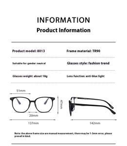 Nuevo producto, venta al por mayor de <span class=keywords><strong>gafas</strong></span> ópticas TR90, <span class=keywords><strong>gafas</strong></span> rectangulares para hombres y mujeres, <span class=keywords><strong>gafas</strong></span> de marca de lujo, monturas de <span class=keywords><strong>gafas</strong></span> - Product Image 5