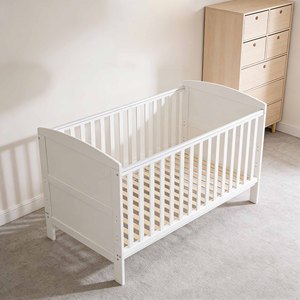 Lit bébé en bois naturel 8-en-1, ensemble de lit bébé fonctionnel, lit bébé mobile avec rangement, table à langer - Product Image 5