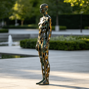 Scultura Retrò in Bronzo con Gesto Silenzioso, Scultura 3D Stereoscopica a Mezzo Busto Adatta per l'Interior <span class=keywords><strong>Design</strong></span> Moderno - Product Image 4
