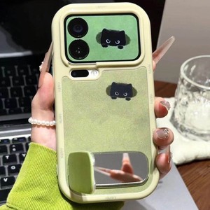 Custodia per telefono antiurto con simpatico gatto e specchio pieghevole per <span class=keywords><strong>iPhone</strong></span> 17 <span class=keywords><strong>Pro</strong></span> <span class=keywords><strong>Max</strong></span> 16 15 14 Plus 13 12 <span class=keywords><strong>11</strong></span>, colore <span class=keywords><strong>verde</strong></span> - Product Image 3