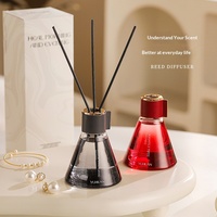 Diffuseur en verre Kvs sans flamme pour huiles essentielles, désodorisant de salle de bain, éliminateur d'odeurs, parfum longue durée, bâtonnets de diffusion