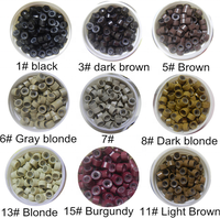 YM 5.0*3.0*3.0 Mikro ring perlen Silikon perlen verbindungs mikrofon für Haar verlängerung werkzeuge 9 Farben Optional für Haar verlängerung
