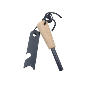 Allume-feu en magnésium avec manche en bois 95 mm x 23 mm, outil de survie en plein air, équipement de camping - Product Image 1