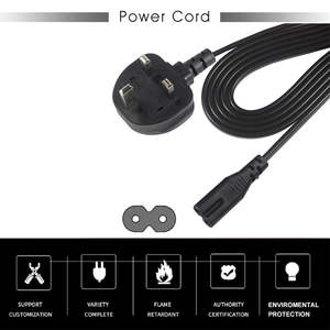 Vente directe d'usine 6Ft UK 3 broches vers câble d'alimentation IEC C7 250V pour l'utilisation de l'ordinateur 100% veste en PVC en cuivre pur - Product Image 2