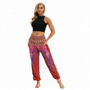 Pantalons de yoga pour femmes imprimés numériquement en gros, pantalons de yoga Harem <span class=keywords><strong>indiens</strong></span> amples en vrac - Product Image 5