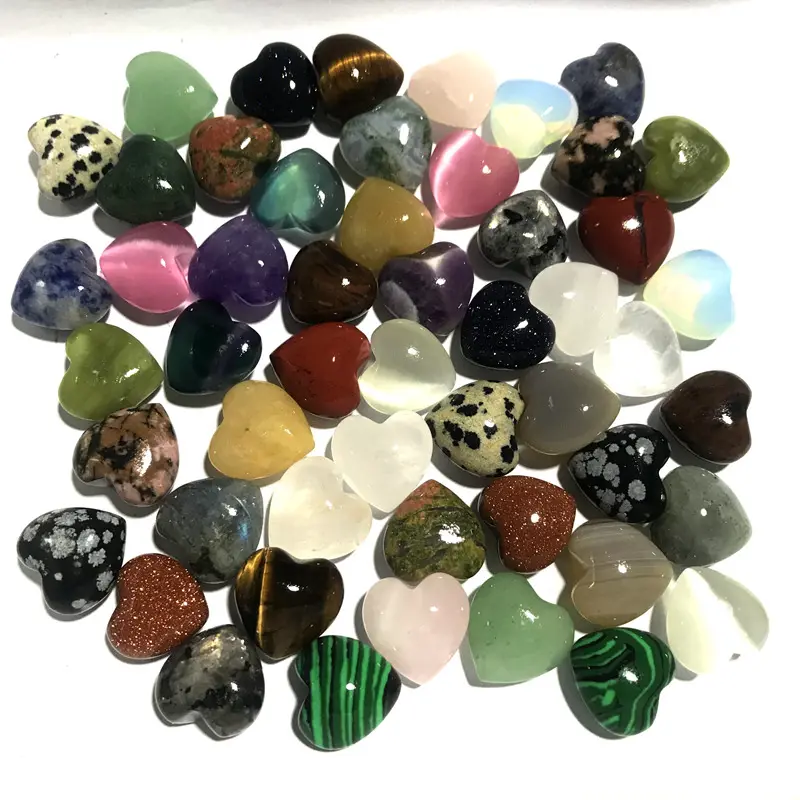 Wöchentliche Specials 15mm Edelstein herzen Mini Crystal Puffy Hearts für Anhänger Mischfarbe