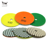 Disque de polissage diamanté carré LITTLE ANT 4" 100mm pour meuleuse d'angle, super sec, pour granit, marbre, quartz