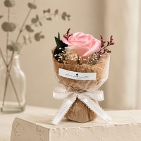 Mini Ramo de Jabón de Rosas Hecho a Mano, Regalo para Mejor Amiga, Cumpleaños, Navidad, Día de la Madre, Adorno, Recuerdo de Flores Secas, Plantas Decorativas