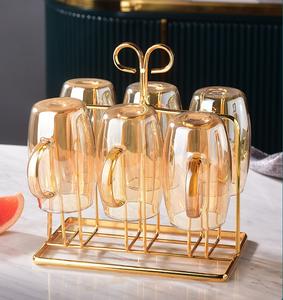 ถ้วยแก้วสี่เหลี่ยมทนอุณหภูมิสูง,ถ้วยนมน้ำผลไม้ใช้ในครัวเรือนมีหูจับสี - Product Image 5