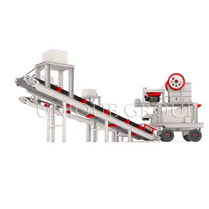 NEW 1-20 Tph Jaw Crusher Small Mobile For Granite Stones, Gold Ore Rock Crushing Machine, Primary Diesel Limestone Jaw Crusher