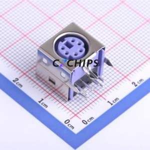 DS1093-01-PN60 Circular DIN Connector Through hole Component (THT) Connector 6P Female Right Angle Insert 1A - Product Image 1