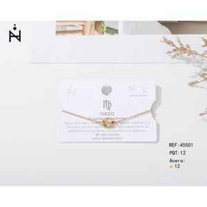 Bracciale Virgo in Acciaio Inossidabile con Zirconia Cubica, Bracciale a Catena Fine - Product Image 1