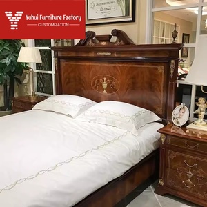 <span class=keywords><strong>Lit</strong></span> double <span class=keywords><strong>en</strong></span> bois massif avec accessoires <span class=keywords><strong>en</strong></span> cuivre, villa, grande résidence, coquille anglaise incrustée, commode et coiffeuse - Product Image 2