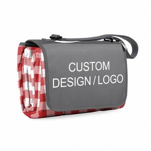 Custom Logo Picnic <b>Foldable</b> Into Tote With Zipper Pocket, Waterproof Outdoor Camping <b>Beach</b> Blanket Corporate Gift Oem - Product Image 6