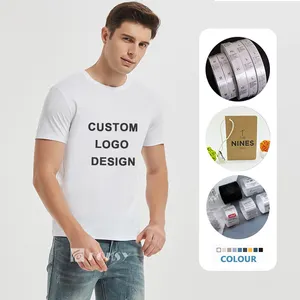 Camiseta personalizada 100 algodão macio, camiseta branca personalizada com etiqueta privada superior de alta qualidade