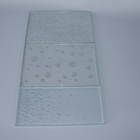 Panel de Vidrio Decorativo Transparente con Patrón de Burbujas Integrado, Vidrio Artístico para Puertas, Ventanas, Divisiones y Decoración del Hogar