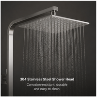 Système de douche mural robuste en acier inoxydable chromé brossé, résistant à la corrosion et à la rouille, avec barre coulissante, pour appartement haut de gamme