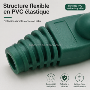 ปลอกป้องกันสายเคเบิลเครือข่าย PVC สีสันสดใส RJ45 สำหรับสาย CAT6 CAT6A ปลอกป้องกันหัวต่อ RJ45 สำหรับสายอีเธอร์เน็ต UTP STP - Product Image 5